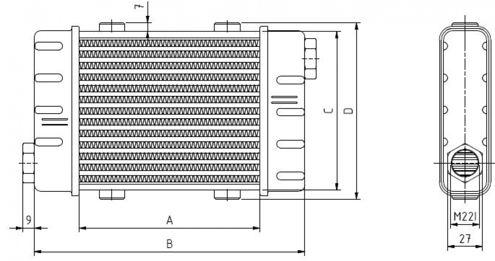 Setrab SlimLine oil cooler 10 row 420mm Setrab SlimLine oil cooler 10 row 420mm
