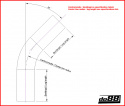 Aluminium pipe 45 degree 0,875\'\' (22mm)