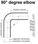 Silicone Hose Blue 90 degree long leg 1,75\'\' (45mm)