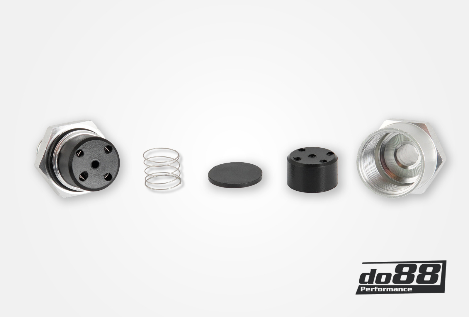 One way non return valve for 8mm hose, Aluminium 