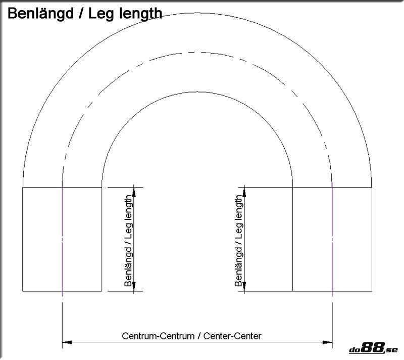 Silicone Hose Black 180 degree 1,375'' (35mm)