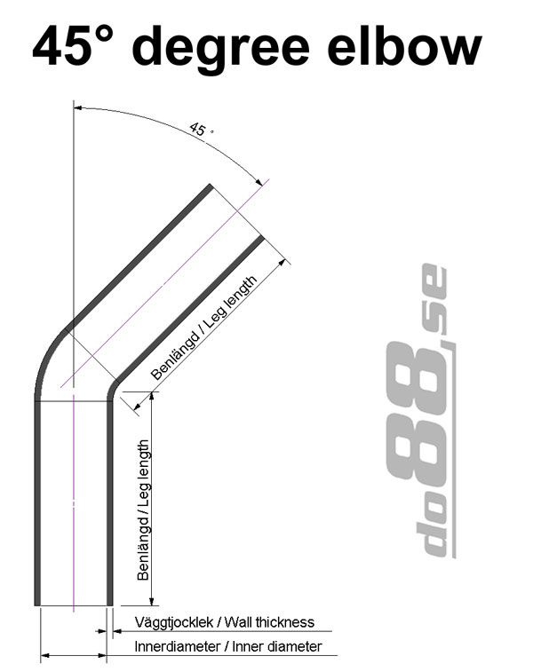 Silicone Hose Black 45 degree 2,25'' (57mm)