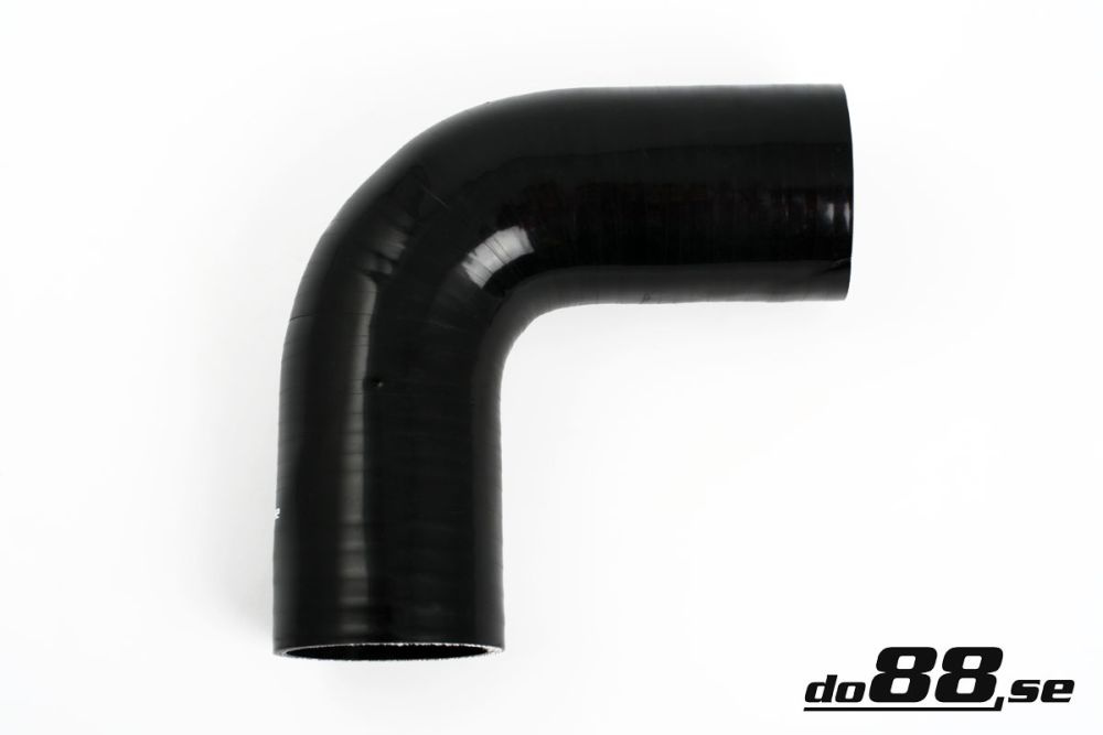 Silicone Hose Black 90 degree 3\'\' (76mm) in the group Silicone hose / hoses / Silicone hose Black / Elbows / 90 degree at do88 AB (SB90G76)