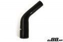 Silicone Hose Black 45 degree 1,25 - 1,625\'\' (32-41mm)