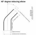 Silicone Hose Black 45 degree 1,625 - 1,75\'\' (41-45mm)