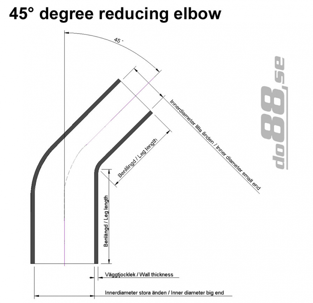 Silicone Hose Black 45 degree 2 - 2,375\'\' (51-60mm) Silicone Hose Black 45 degree 2 - 2,375\'\' (51-60mm)