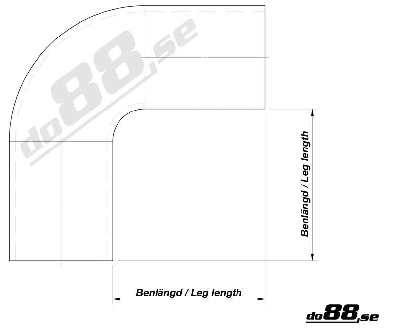Silicone Hose Black 90 degree 1,375 - 1,75'' (35-45mm)