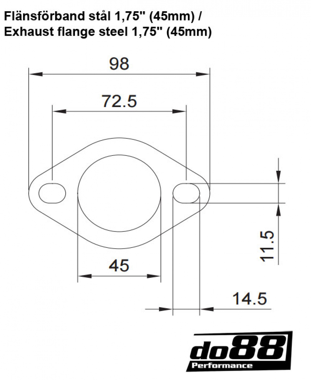 Exhaust flange steel 1,75\'\' (45mm)
