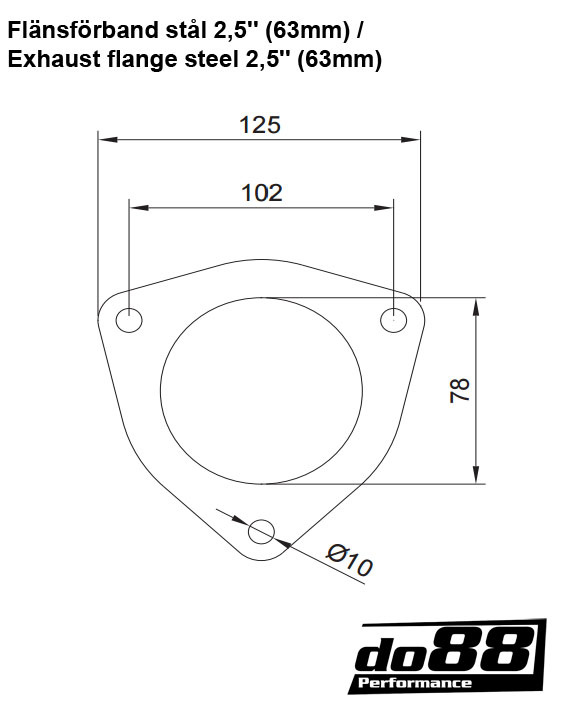 Exhaust flange steel 3'' (76mm)