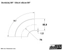 Exhaust pipe steel short elbow 90 degree 3,5\'\' (89mm)