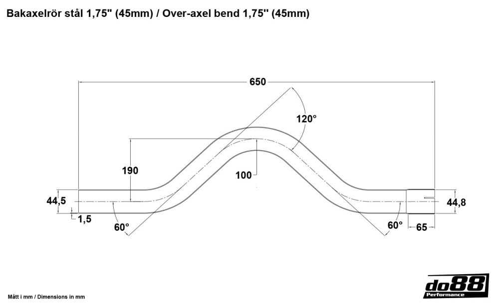 Over-axel bend steel 1,75\'\' (45mm) Over-axel bend steel 1,75\'\' (45mm)