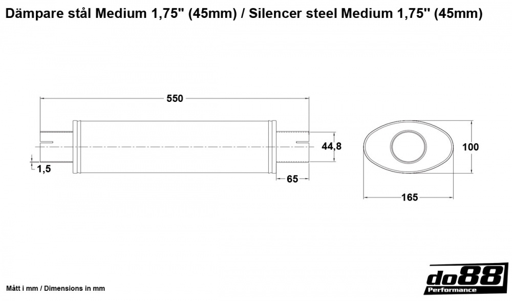 Muffler steel Medium 1,75\'\' (45mm) Muffler steel Medium 1,75\'\' (45mm)