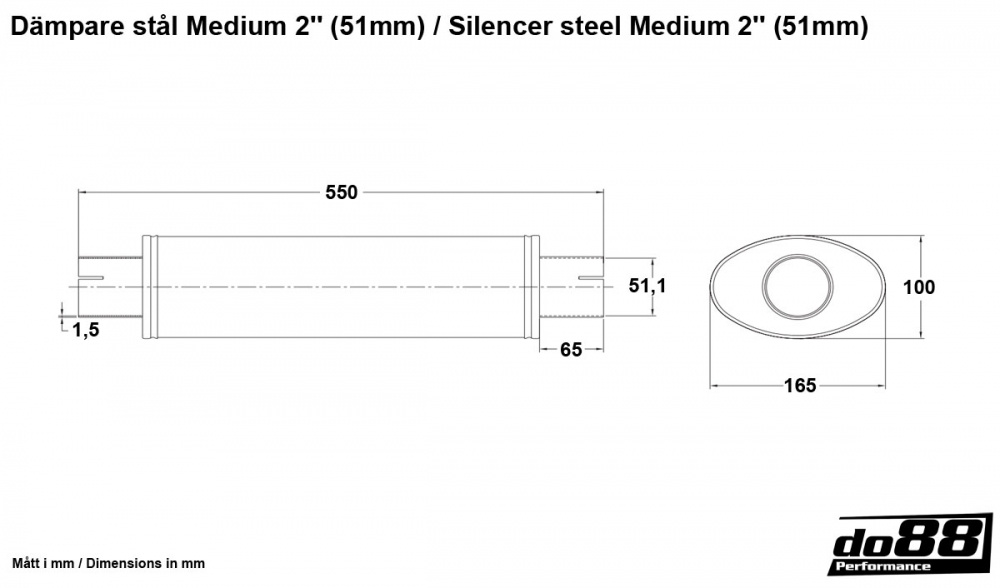 Muffler steel Medium 2\'\' (51mm) Muffler steel Medium 2\'\' (51mm)