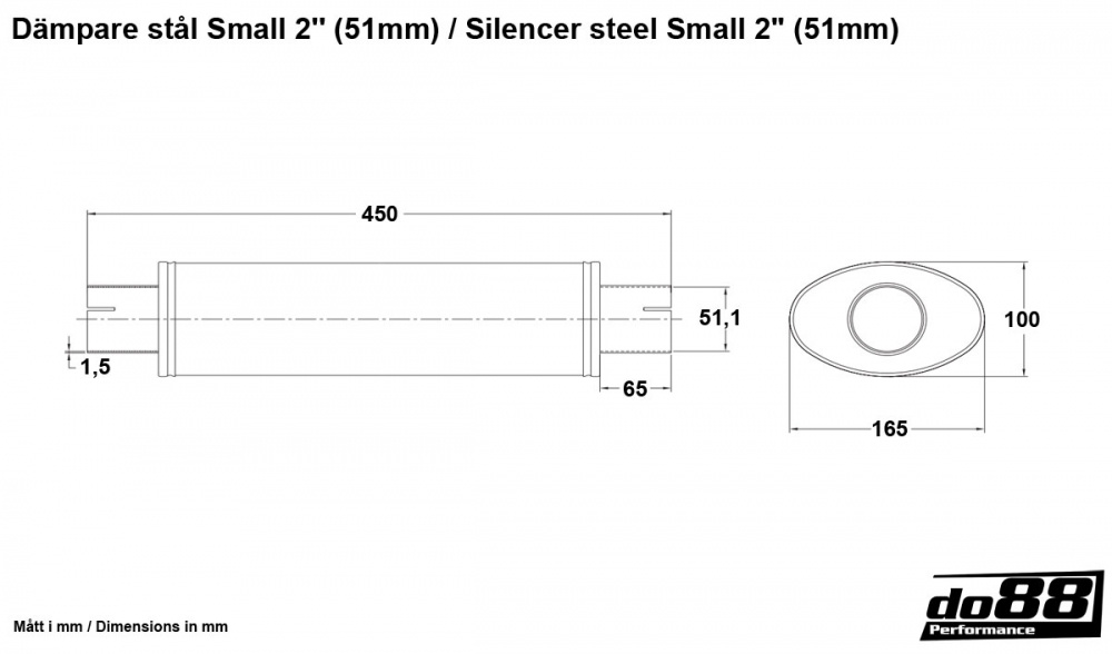 Muffler steel Small 2'' (51mm)