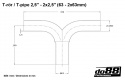T-pipe 2,5\'\' - 2x2,5\'\' (63 - 2x63mm) T-pipe 2,5\'\' - 2x2,5\'\' (63 - 2x63mm)